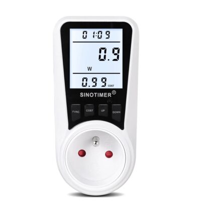 SINOTIMER DDS109L EU/US/UK/FR/AU AC 110V/220V Plug Socket Digital Wattmeter Meter Power Consumption Watt Energy Meter KWh Electricity Analyzers Monitors with Backlight - EU Plug - Image 4