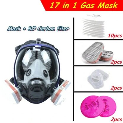 6800 17 in 1 Chemical Gas Mask Dust Respirator Anti-Fog Full Face Mask Filter For Industrial Acid Gas Welding Spray Paint Insecticide - Image 2