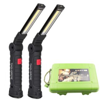 [Built-in 18650 Battery] Bikight COB LED Multi Function Folding Work Light Set USB Rechargeable LED Flashlight USB Cable Car Charger Battery Charger - Set 1
