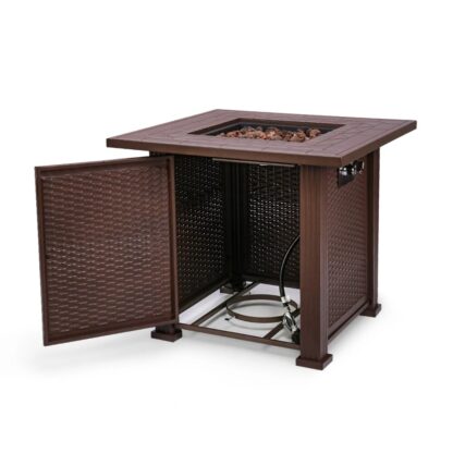 TOPSHAK TS-GF1 Gas Fire Pit, 28 inch 50,000 BTU, Pulse Ignition, Square Outdoor Propane Fire Pit - Image 3