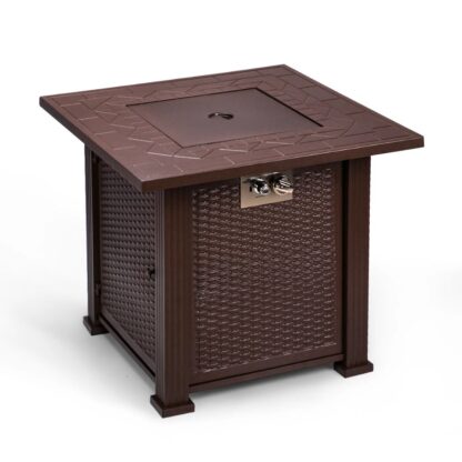 TOPSHAK TS-GF1 Gas Fire Pit, 28 inch 50,000 BTU, Pulse Ignition, Square Outdoor Propane Fire Pit - Image 2