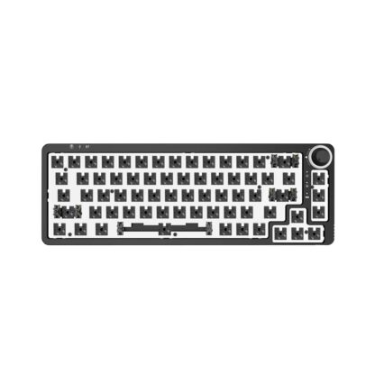 GAMAKAY LK67 Keyboard Customized Kit 67 Keys RGB Hot Swappable 3pin/5pin Switch 65% Programmable Triple Mode Wired bluetooth 5.0 2.4GHz Keyboard Kit NKRO PCB Mounting Plate Case with Rotate Button Custom Keyboard - Black - Image 2