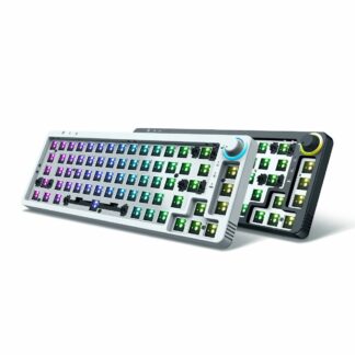 GAMAKAY LK67 Keyboard Customized Kit 67 Keys RGB Hot Swappable 3pin/5pin Switch 65% Programmable Triple Mode Wired bluetooth 5.0 2.4GHz Keyboard Kit NKRO PCB Mounting Plate Case with Rotate Button Custom Keyboard - Black