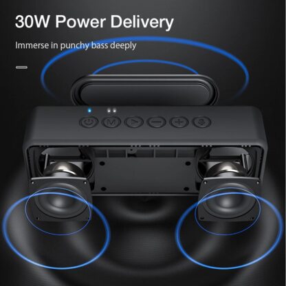 BlitzWolf® BW-WA4 30W Wireless Speaker Portable bluetooth Speaker Double Drivers Bass TWS Stereo IPX6 Waterproof TF Card AUX Outdoors Speaker - Black - Image 3