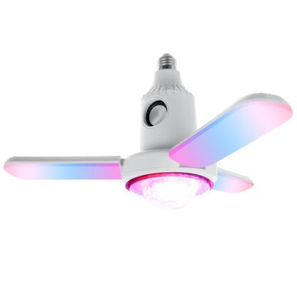 E27 LED Deformable Ceiling Fan Light RGB bluetooth Music Speaker Lamp with Remote - Image 3