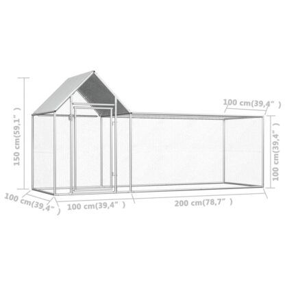 [EU Direct] vidaxl 144554 Outdoor Chicken Coop 3x1x1.5 m Galvanised Steel House Cage Foldable Puppy Cats Sleep Metal Playpen Exercise Training Bedpan Pet Supplies - Image 5