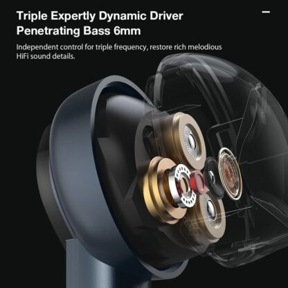 [Triple Dynamic] BlitzWolf® BW-FYE15 TWS bluetooth Earphone HiFi Stereo Bass Low Latency Smart Touch HD Calls Waterproof Sports Headphone Headset - Black - Image 2