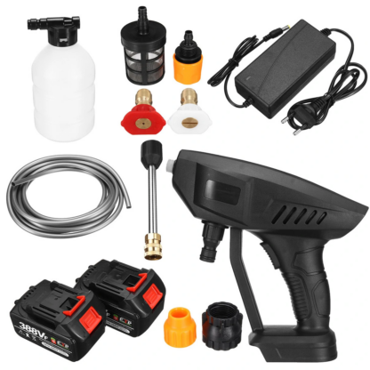 388VF High-pressure Water Pump Car Waher Guns Portable Cordless Electric Sprayer Cleaner Tools - One Battery - Image 2