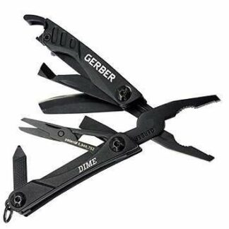 Gerber Gear 30-000469N 12-in-1 Dime Multitool Mini, Needle Nose Pliers Pocket Knife Keychain, Bottle Opener, EDC Gear, Black