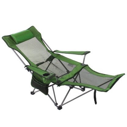 Folding Chair Portable Beach Lunch Nap Chair Picnic Barbecue Office Recliner Chair Outdoor Camping - Grey - Image 4