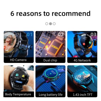 LOKMAT APPLLP 9 SIM Card WiFi Camera GPS MTK6737 2GB 16GB Android 10 1.43 inch 400*400px Screen Dual Mode Dual Chip Quad Core 4G Smart Watch Phone - Black - Image 4