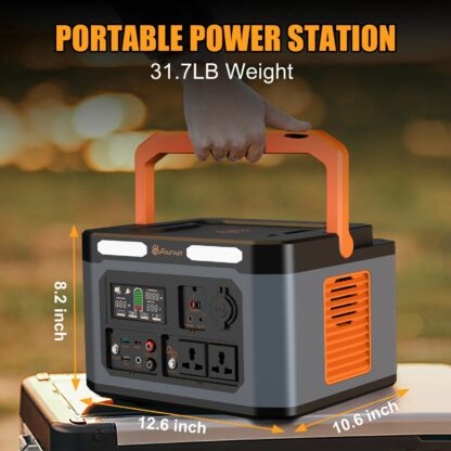 Foursun 1500W（3000W Peak） Portable Power Station 1598.4Wh with 2 AC Outlets Wireless Charge 65W PD Solar Generator for Home Backup Emergency Outdoor Camping - US Plug - Image 2