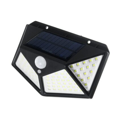 100 LED Solar Power Waterproof IP65 PIR Motion Sensor Solar Light Outdoor Garden Lamp - White Light - Image 2
