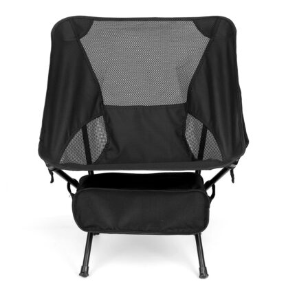Outdoor Camping Chair Portable Folding Chair Beach Hiking Picnic Seat Fishing Tools Chair with 2 Storage Bags - Black - Image 3