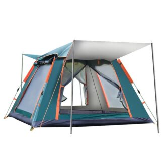 Outdoor Automatic Tent 4 Person Family Tent Picnic Traveling Camping Tent Outdoor Rainproof Windproof Tent Tarp Shelter - Silver