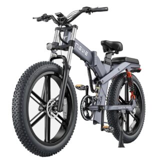 [US DIRECT] ENGWE X26 19.2Ah 7.5Ah Dual Batteries 1000W Folding Electric Bike 20*4.0 Inch Fat Tire 120-150km Mileage Range E Bike for Mountain Snowfield Road Triple Suspension System Dual Oil Disc Brake for All-Terrain Roads Mountain E-Bike