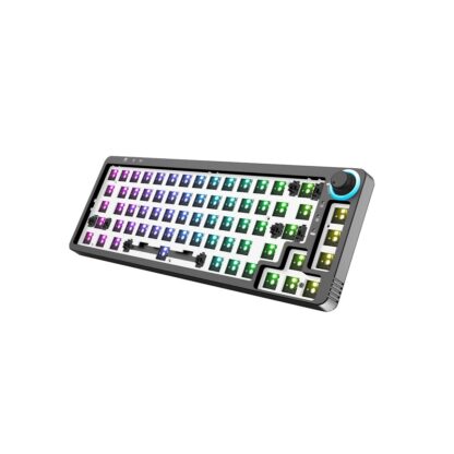 GAMAKAY LK67 Keyboard Customized Kit 67 Keys RGB Hot Swappable 3pin/5pin Switch 65% Programmable Triple Mode Wired bluetooth 5.0 2.4GHz Keyboard Kit NKRO PCB Mounting Plate Case with Rotate Button Custom Keyboard - Black - Image 3