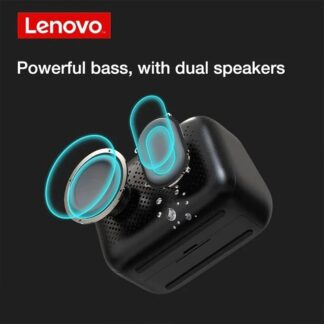 Lenovo thinkplus TS13 Speaker Alarm Clock Mirror Wireless Bluetooth Speaker LED Digital Stereo Desktop - Black