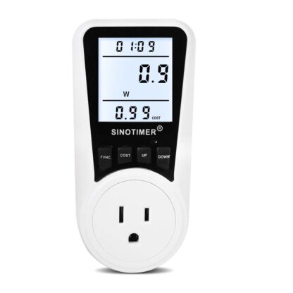 SINOTIMER DDS109L EU/US/UK/FR/AU AC 110V/220V Plug Socket Digital Wattmeter Meter Power Consumption Watt Energy Meter KWh Electricity Analyzers Monitors with Backlight - EU Plug - Image 2