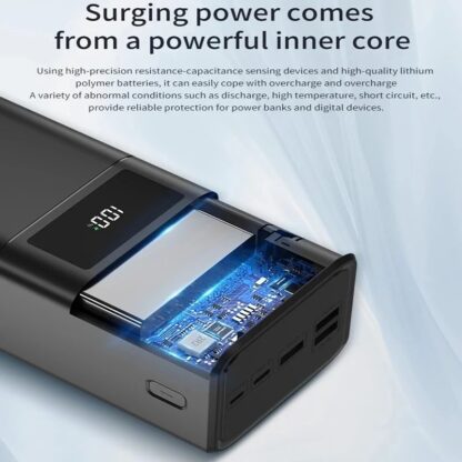 Teclast A60 Pro 22.5W 57000mAh Power Bank PD QC3.0 SCP FCP AFC Fast Charging 2 Input & 4 Output LED Display External Power Supply for iPhone 12 Pro Max for Samsung Galaxy Note S20 Ultra Huawei Mate 40 OnePlus 8 Pro - Black - Image 4