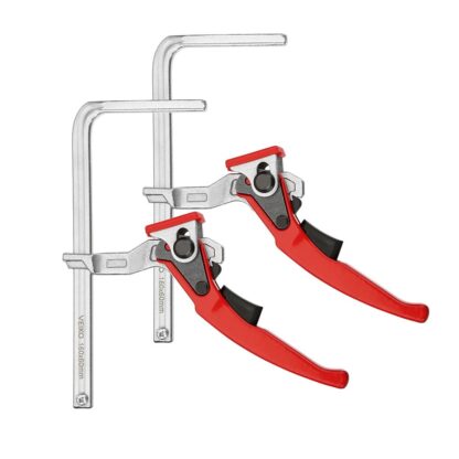 VEIKO 2PCS Alloy Steel Upgrade Quick Ratchet Track Saw Guide Rail Clamp MFT Clamp for MFT Table and Guide Rail System Woodworking Clamp