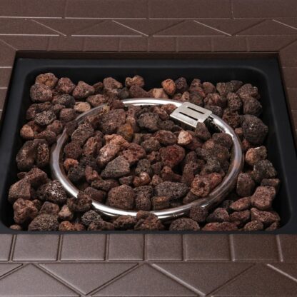 TOPSHAK TS-GF1 Gas Fire Pit, 28 inch 50,000 BTU, Pulse Ignition, Square Outdoor Propane Fire Pit - Image 4