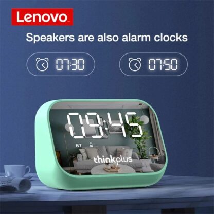 Lenovo thinkplus TS13 Speaker Alarm Clock Mirror Wireless Bluetooth Speaker LED Digital Stereo Desktop - Black - Image 3