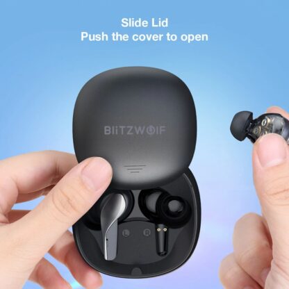 [Triple Dynamic] BlitzWolf® BW-FYE15 TWS bluetooth Earphone HiFi Stereo Bass Low Latency Smart Touch HD Calls Waterproof Sports Headphone Headset - Black - Image 4