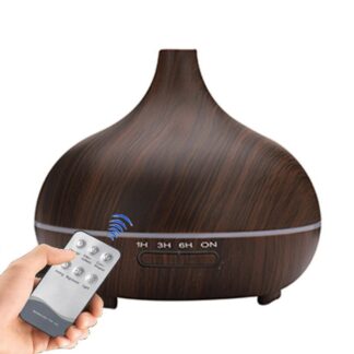 300ML Essential Diffuser Aromatherapy LED Ultrasonic Humidifier Air Purifier - Light wood grain With remote control
