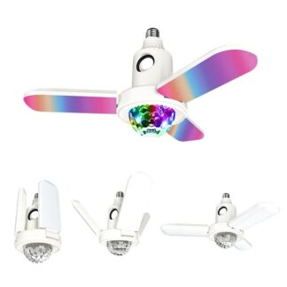 E27 LED Deformable Ceiling Fan Light RGB bluetooth Music Speaker Lamp with Remote