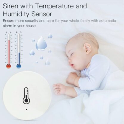 Tuya ZIGBE Temperature and Humidity Sensor with Siren Intelligent APP Remote Control Thermometer Hygrometer Detector - Image 2