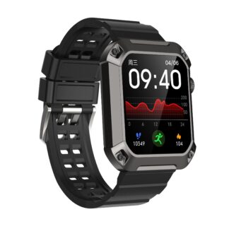 Rogbid S2 5ATM IP69K Waterproof 1.83 inch HD Screen bluetooth Call Heart Rate Blood Pressure SpO2 Monitor Fitness Tracker Outdoor Rugged Smart Watch - Black