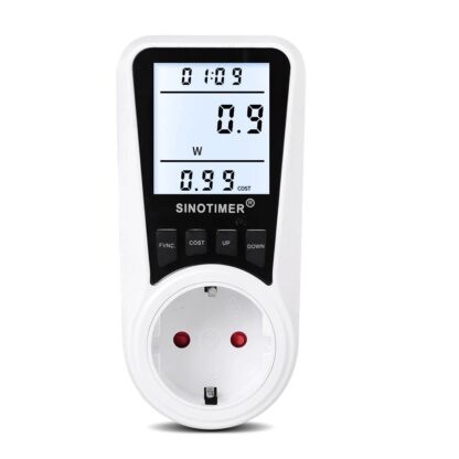 SINOTIMER DDS109L EU/US/UK/FR/AU AC 110V/220V Plug Socket Digital Wattmeter Meter Power Consumption Watt Energy Meter KWh Electricity Analyzers Monitors with Backlight - EU Plug - Image 3