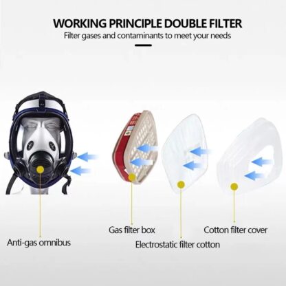 6800 17 in 1 Chemical Gas Mask Dust Respirator Anti-Fog Full Face Mask Filter For Industrial Acid Gas Welding Spray Paint Insecticide - Image 4